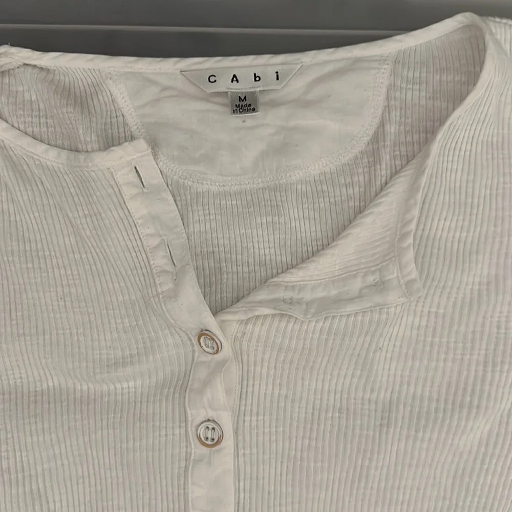 CAbi White Ribbed Long Sleeve - Picture 3 of 4